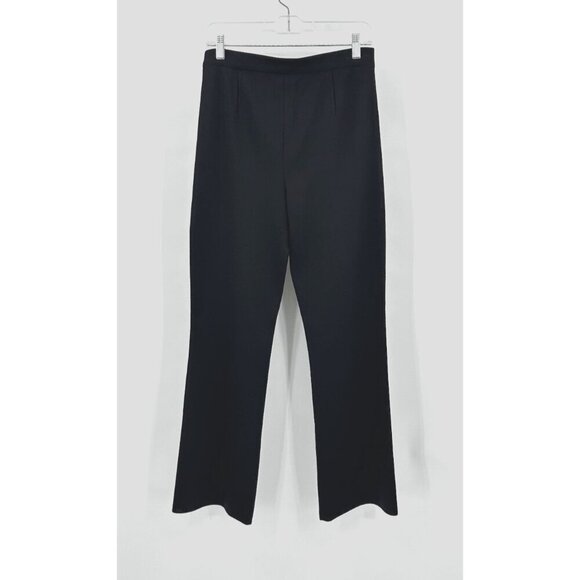 pants slacks trousers straight let knit pull on elastic waist black S - Picture 6 of 8